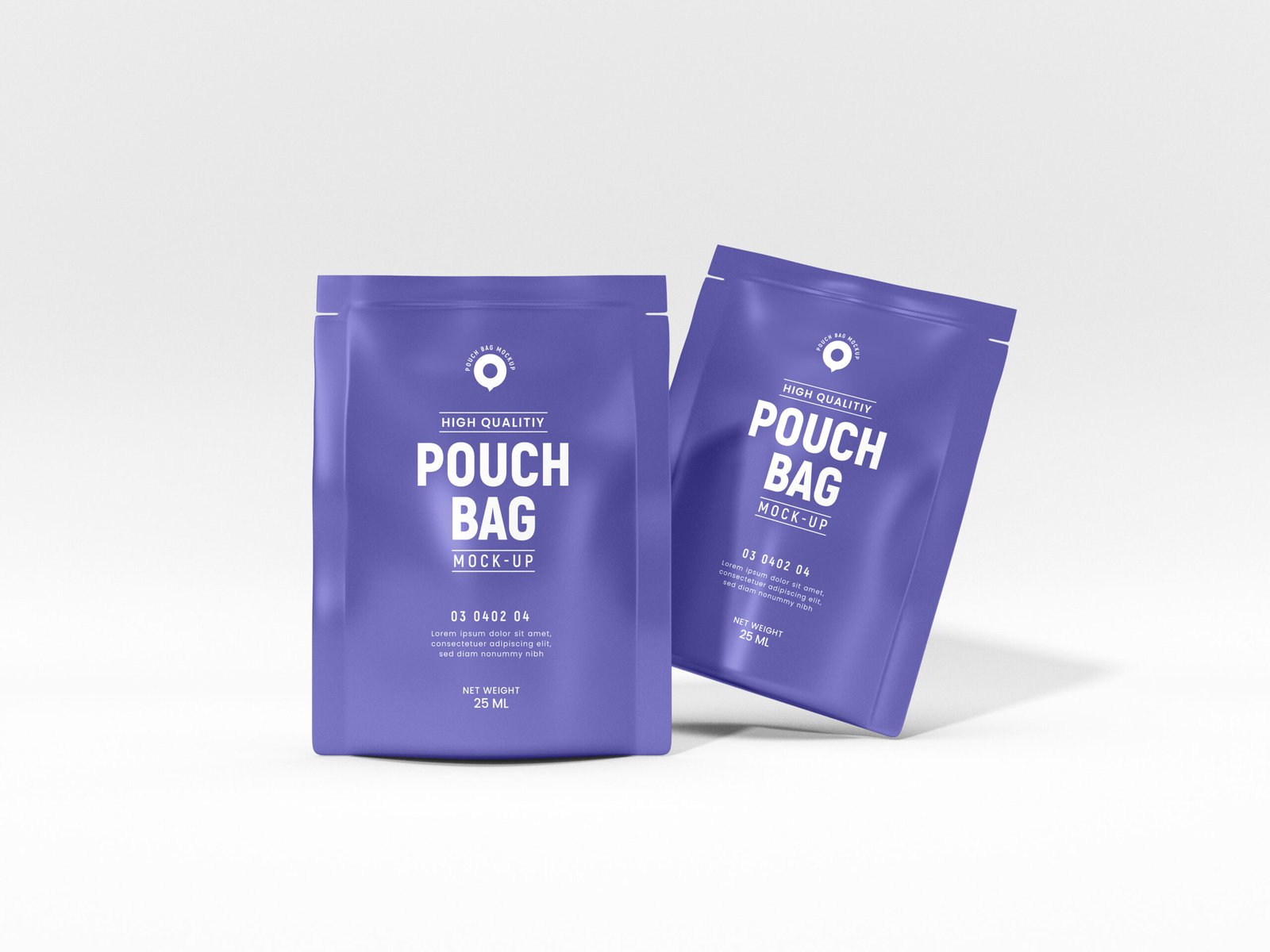 Glossy Foil Stand Up Food Pouch Bag Branding Mockup