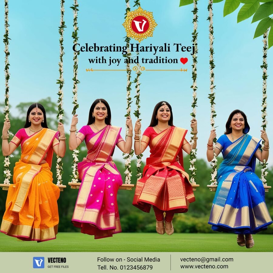 Hariyali Teej Festival Social Media Post PSD