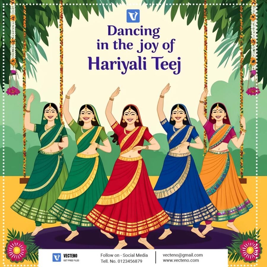 Hariyali Teej Festival Social Media Announcement PSD